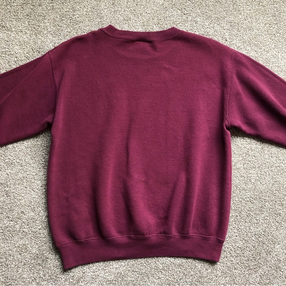 VINTAGE COLLEGE SPELLOUT CREWNECK MAROON TKS BASICS WOMENS SIZE MEDIUM - Picture 7 of 9